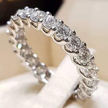 Modyle Uus AAA tsirkoon ehted pulmad engagement rõngad naiste vintage hõbedane Värv anel kristall Ehted