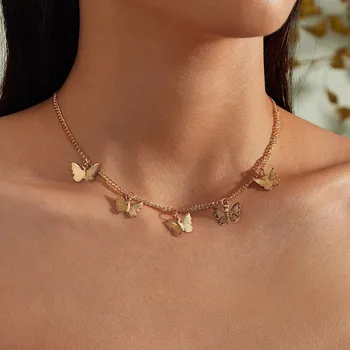Modyle Vintage Mitmekihilised Ripats Liblikas Kaelakee Naiste Gold Butterfly Võlu Choker Kaelakeed Boho Ehted Kingitus