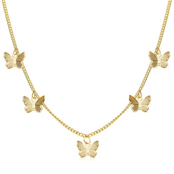 Modyle Vintage Mitmekihilised Ripats Liblikas Kaelakee Naiste Gold Butterfly Võlu Choker Kaelakeed Boho Ehted Kingitus