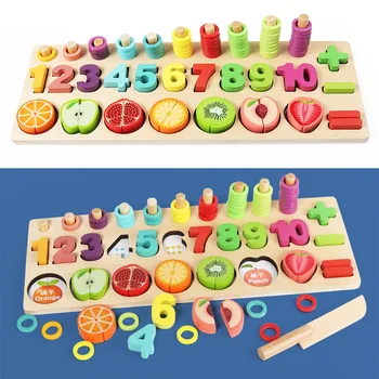 Montessori Haridus-Puidust Puzzle Digitaalse Ehitusplokid Mänguasjad Lõikamine Puu-Tunnetus Sidumine Hõivatud Juhatuse Eelkooliealised Lapsed Kingitus