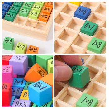 Montessori Matemaatika Aritmeetiline Mänguasjad 99 Korrutamine Puidust Hoone Plokid Beebi Haridus Mänguasjad Lastele õppevahendite