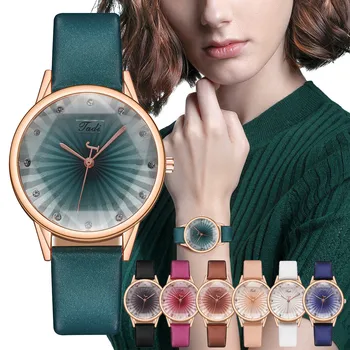 Montre femme relojes para mujer Loominguline Triibuline Quartz Watch Lihtne Nahast Vaadata Teemant Rihm женские часы наручные 169049