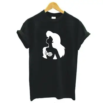 Mood Ariel, Väike Merineitsi Print T-Särk Naiste Topid Suvel Hipster Tee Särk Femme Vabaaja Harajuku Tshirt Camiseta Mujer