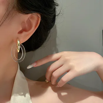 Mood Läbipaistev Ovaalne Akrüül Metallik Tilk Kõrvarõngad Multi-function Uued Ehted Isiksuse Earings Naistele