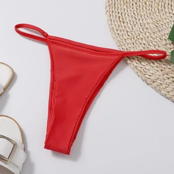 Mood Sexy Thong Bikinis 2021 Mujer Kollane Must Punane Naiste Ujumisriided Push Up Ujumistrikoo Beachwear Ujumispüksid 100442