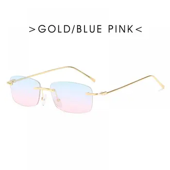 Mood Väike Ristkülik Päikeseprillid Naistele Rimless Square Luxury Brand päikeseprillid Daamid UV400 Prillid Gafas De Sol Mujer
