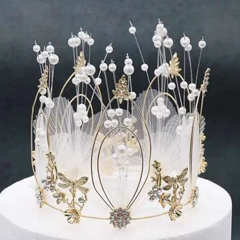 Mood käsitöö ring printsess crown headdress Printsessi Pärl Pärl Pulmad Pruudi Juuksed Ornament 152993