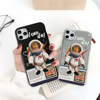 Moodsad Cartoon Astronaudid Puhul Coque iPhone 12 11 7 8 Plus X-XR, XS Max Silikoon tagakaas juhul Fundas Capa