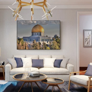 Moslemi Masjid Al Aqsa ja Dome of The Rock Lõuend Maalid, Plakatid ja Pildid Seina Art Pilt elutuba Kodu Kaunistamiseks