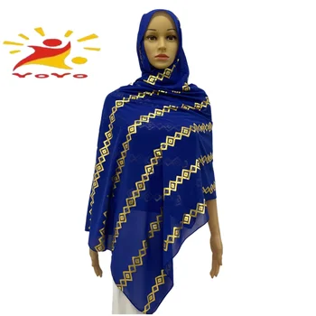 Moslemi Naised Sifonki Hijab Sall Femme Musulman Foulard Trükitud Pikk Sall Wrapid Islami Araabia Peakatet Turbanet Headscarf 80*180