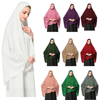 Moslemi Naiste Palve Rõivas Müts Pikk Sall Hijab Islami Suured Üldkulud Sall Riided Ramadan Plain Täielikult Katta Turban Headscarf