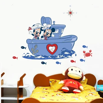 Multifilm Miki Minni Hiirt, Paadi Seina Kleebised Magamistuba Lapsed Toad Home Decor Disney Seina Kleebised Pvc Pannoo Kunst Diy Plakatid