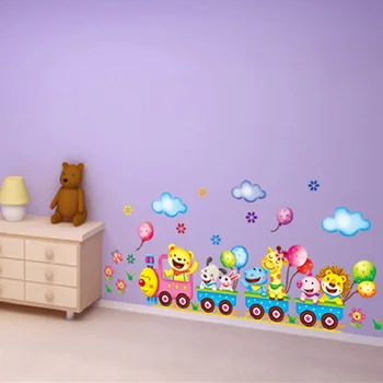 Multikas loomade rongi õhupalli laste tuba lasteaed teenetemärgi seina kleebised taust seina kleebised 71667