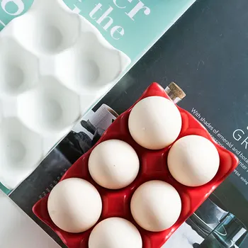 Muna Plaat, Keraamilised Muna Omanik Munade Ladustamise Mahuti Portselan Dispenser Korraldaja Anti-Slip 6 Võrgud Köök Countertop Külmkapp