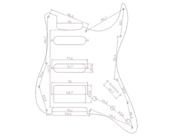 Musiclily HSS 11 Auk Kitarr Strat Pickguard jaoks Fender USA/Mehhiko Tehtud Standard Stratocaster Kaasaegne Stiil,4Ply Pärgament Pearl