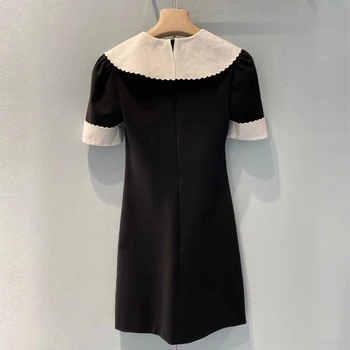 Must Kleit Naiste 2021 suvel Moe Elegantne Vibu Lühikesed Varrukad-line Mini Kleit poole 24820