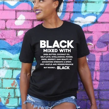 Must Naiste T-särk Must, Segatud Särk Kirjaga Print Must Uhkus Tees Must Tüdruk Särgid Tumblr Tops Suvel Tees Lühikesed Varrukad 75128