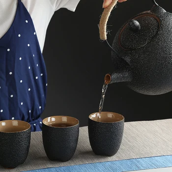 Mustad savinõud keraamiline teacup portselan tee tassi majapidamis-hiina kung fu cup 150ml