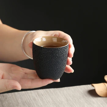 Mustad savinõud keraamiline teacup portselan tee tassi majapidamis-hiina kung fu cup 150ml