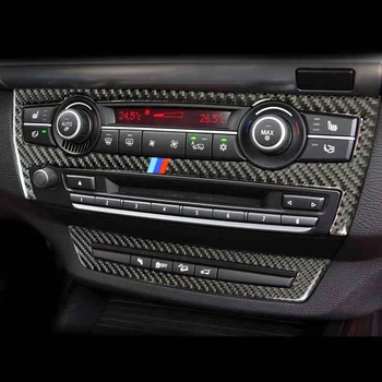 Mutips BMW X5 E70 X6 E71 Center Console AC CD Õhu Väljalaskeava Paneeli Katta Sisekujundus Raami Ribad Auto Carbon Fiber Kleebis Tarvikud