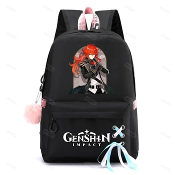 Mäng Genshin tausta Mõju üliõpilaste seljakott poiss tüdruk kool kott laste kooli kott, USB Seljakotid jaoks Teismelised 14360