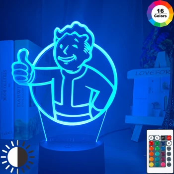 Mängu Fallout Shelter Logo Led Night Light Lapsed Laps Magamistuba Teenetemärgi Lahe Üritus Auhinna Nightlight Värvikas Usb Tabel Lamp