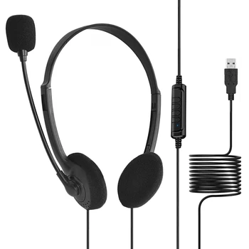 Mängude Müra Tühistamises Mikrofoniga Juhtmega Kõrvaklapid Universaalne USB Headset Mängija Kõrvaklapid Koos Mic Sülearvuti, PC Arvuti Skype ' i