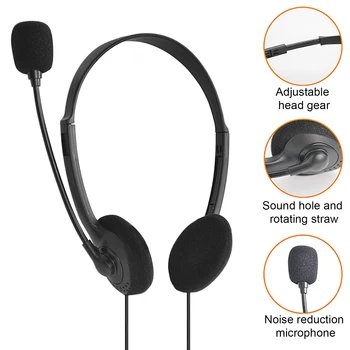 Mängude Müra Tühistamises Mikrofoniga Juhtmega Kõrvaklapid Universaalne USB Headset Mängija Kõrvaklapid Koos Mic Sülearvuti, PC Arvuti Skype ' i