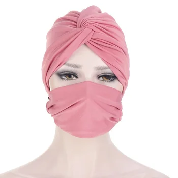 Müts Naiste Uued Mitmevärviline Tahke Kristalne Keerake Kork Face Mask, Küünte Nuppu Juuksed Guard Bonnets Naiste Hijabs Mood Tolmukindel 172588