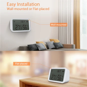 NEO Tuya Zigbee Smart Home Temperatuuri Ja Niiskuse Andur LCD Ekraan Töötab Koos Google ' i Assistent Ja Tuya Zigbee Hub