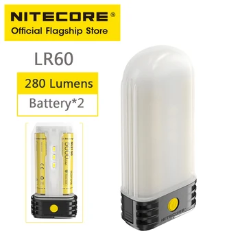 NITECORE LR60 Camping Light Power Bank Laadija 280 Luumenit Laetav Kaasaskantavad LED-Latern, Mille 18650 Aku, USB-C Laadimine