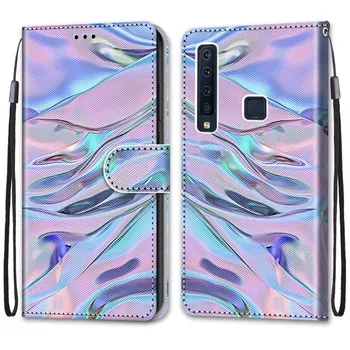 Nahast Magnet Case For Samsung Galaxy A9s A750 A9 A8 A6 A7 2018 A5 2017 A3 2016 Telefoni Katab Klapp Rahakott Värvitud Funda Etui