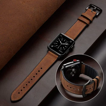 Nahk+Silikoonist Rihm Apple Watch Band 40MM 44MM iwatch bänd 38MM 42MM Watchband Käevõru Apple watch Seeria 4 3 5 SE 6