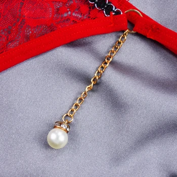 Naiste Aluspüksid Seksikas Pits Õõnes Välja Rihmad Risti Komplekteeritud G-string Püksikud Hipster Aluspesu Naiselik Mood Pearl Decor Tangas 193222