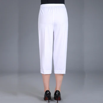 Naiste Capris Püksid Naiste Suvel 2021 Naiste Kõrge Vöökoht Püksid Must Naine Candy Värvi Sirge Vasika Pikkusega Püksid Suurus 4XL
