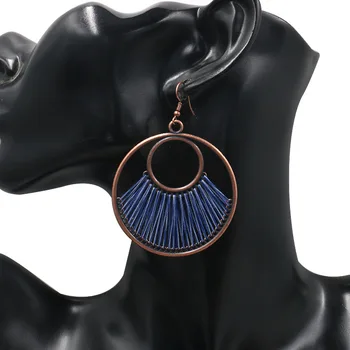 Naiste Geomeetriline Ring Värvi Siidist Ripats Sulamist Kõrvarõngad Vintage-Moe Tribal Ring Set Ring Naine Trendikad Kõrvarõngad 146158