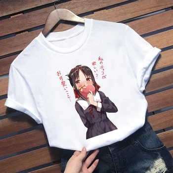 Naiste Harajuku T-särk Jaapani Anime Kaguya Sama Armastus On Sõda Särk Cute Cartoon Trükitud Tops Tüdrukud Esteetiline Põhjuslik Streetwear 89052