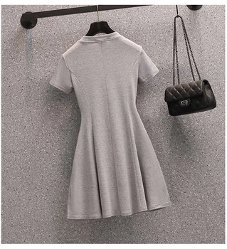 Naiste Kleit Pluss Suurus 2021 Suvel Uus Slim Kleit Puhta Värvi Kõrge Vöökoht Midi Vintage Elegantne Elastne-Line Moe-Emane