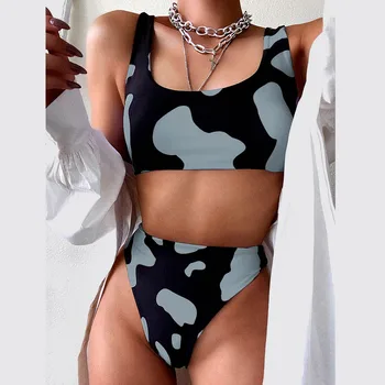 Naiste Lehmad Prindi Sexy Bikini Push-up Pad Supelrõivad Ujumistrikoo Beachwear Biquinis Feamle ujumispüksid Seksikas Naiste Ujumisriided, Bikiinid, 93066
