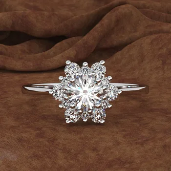 Naiste Loominguline, Teemant Lumehelves Ringi Simulatsioon Teemant Sõrmus