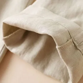 Naiste Puuvillane Voodipesu Vabaaja Pahkluu pikkusega Püksid Uued 2021 Kevad Lihtne Stiilis Vintage Elastne Kõrge Vöökoht Naine Pliiats Püksid D036