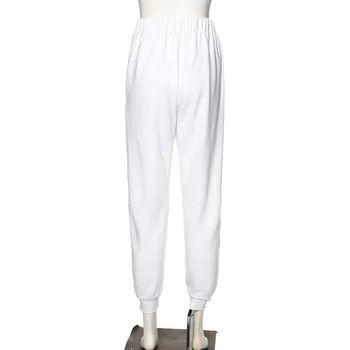 Naiste Püksid Naiste Joggers Valge Hip-Hop Kõrge Vöökoht Kirja Prindi Püksid Sweatpants Fashion Streetwear Vabaaja Pantalon Mujer