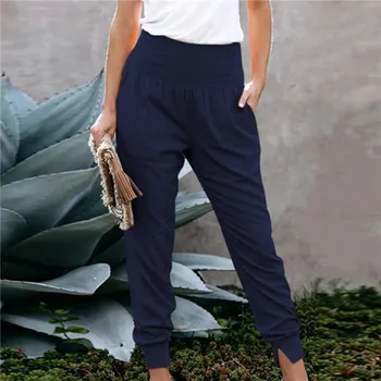 Naiste Püksid Värviga Kõrge Waisted Püksid Sügis-Talv Kõrge Vöökoht Püksid Lady Mugav Hingav Kõik-Match Püksid
