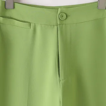 Naiste Rohelised Püksid Kõrge Vöökoht Office Mood Daamid Püksid 2021 Must Stiilne, Klassikaline Sirge Püksid Naiste Pluss Suurus