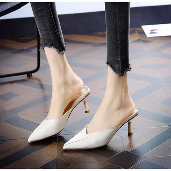 Naiste Sandaalid Baotou Keskel kanna Tõi Sussid Naiste Sandaalid 2020. Aasta Suvel korea Kõik-mängu Kõrge Stiletto Kontsad Naised