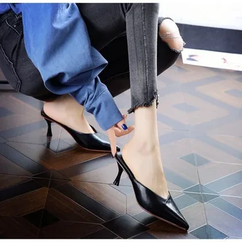 Naiste Sandaalid Baotou Keskel kanna Tõi Sussid Naiste Sandaalid 2020. Aasta Suvel korea Kõik-mängu Kõrge Stiletto Kontsad Naised