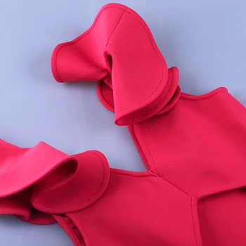 Naiste Sidemega Kleidid Suvel 2021 Uus Seksikas V-Kaelus Roosa Sidemega Bodycon Kleit Ruffles Õhtu Poole Kleit Klubi Sünnipäeva Varustus