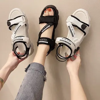 Naiste Sport Sandaalid Mood Platvorm Sandaalid Suve Kingad Lukk Libiseb Vabaaja Sandaalid Naiste spordijalatsid Sandalia Mujer 2021