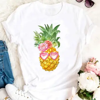 Naiste Suvel Rannas Reisi Trend Puhkus Ananassi Cartoon Riided Tshirts Fashion Stiilne T Ülemine Lady Prindi Seksikas Tee T-Särk