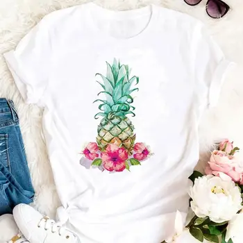 Naiste Suvel Rannas Reisi Trend Puhkus Ananassi Cartoon Riided Tshirts Fashion Stiilne T Ülemine Lady Prindi Seksikas Tee T-Särk